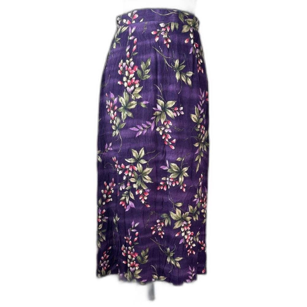 Size M Y2K Vintage Jaclyn Smith rayon floral print a line skirt whimsigoth